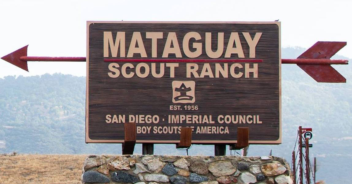 Mataguay Scout Ranch sign from road